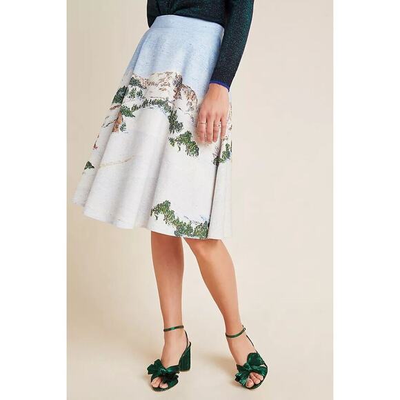NWT Corey Lynn Calter Wonderland Midi Skirt Size XS Blue Anthropologie Preppy - Picture 6 of 16